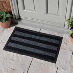 Linear Stripe Charcoal Door Mat 45x75cm