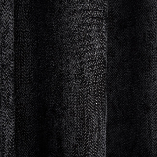 BLACKOUT & THERMAL HERRINGBONE BLACK 66x54 Curtain