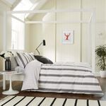 SINGLE DUVET COVER Cooper'S Stripe Grey / Linen