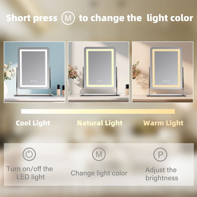 Hollywood LED Portrait Mirror With Lights