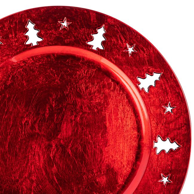 CHRISTMAS TREE Luxe Red Charger Plate