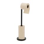Freestanding Toilet Roll Spike & Holder Black