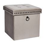 VELVET FOLDABLE SMALL Mink Ottoman