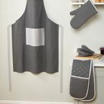 Pinstripe Double Oven Glove - Charcoal