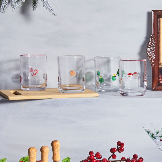 Jolly Sleigh Santa Glass