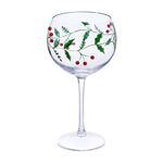 Holly Leaves & Berry Gin Glass