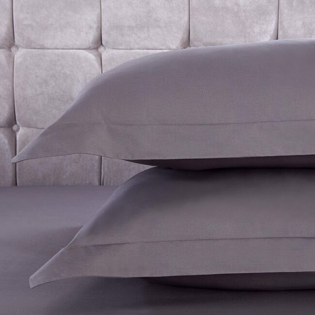 OXFORD PILLOWCASE PAIR 200 Thread Cotton Grey 4M