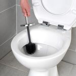 BELDRAY SILVER ROUND TOILET BRUSH With Silicone Head 