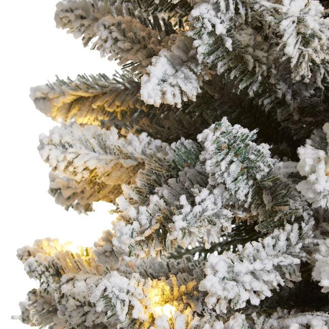 Oregon 7ft Pre Lit Slim Snowy Christmas Tree