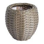 WICKER Small Round Plant Pot Grey