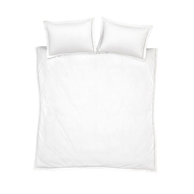 BIANCA SUPER KING DUVET Oxford Lace Trim White