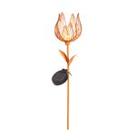 60cm Solar Metal Flower Garden Stake - Orange