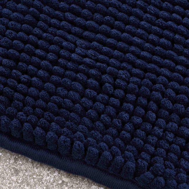 CATHERINE LANSFIELD EXTRA LONG BOBBLE BATH MAT NAVY