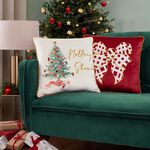 Christmas Bow Tree Cushion Cover 45cm x 45cm-2pack