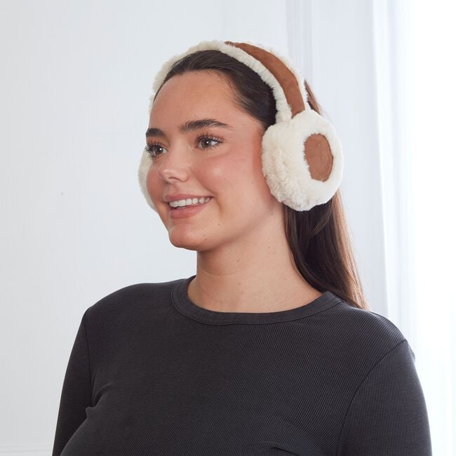 FAUX FUR Ear Muffs Natural 