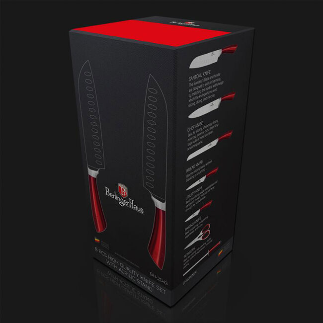 Berlinger Haus Burgundy 8 Piece Block Knife Set