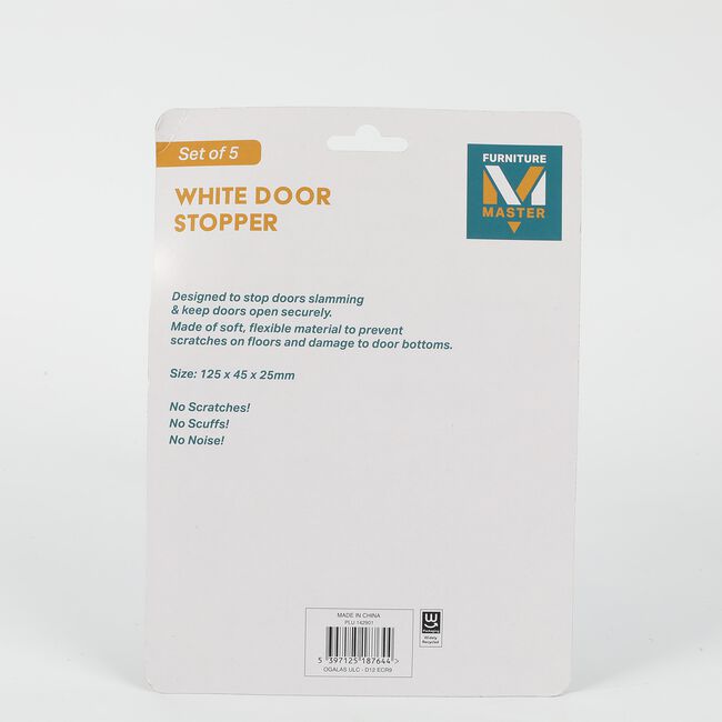 White Door Stoppers 5pcs