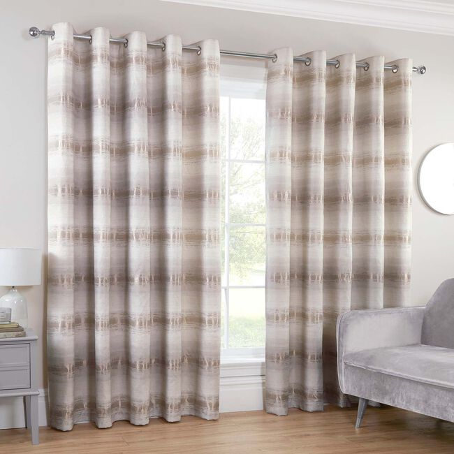 OMBRE BANDS OATMEAL 90x90 Curtain