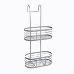 CAUSEWAY BAY TWO TIER OVAL Grey Hanging Shower Caddy