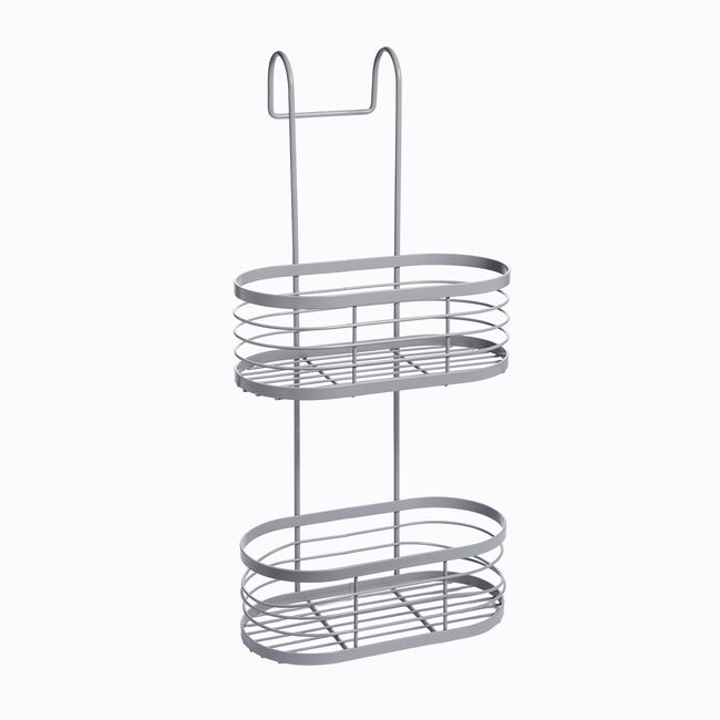 CAUSEWAY BAY TWO TIER OVAL Grey Hanging Shower Caddy