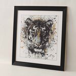 Tiger Jewelled Framed Art 60cm x 60cm