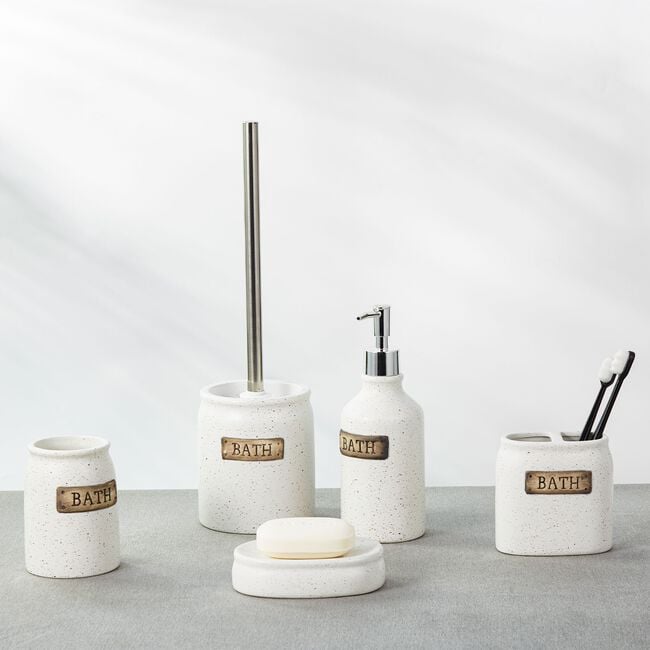 Rustic Ceramic Soap Dispenser - White