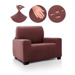 REGAL MILLS EASYSTRETCH VELVET BORDEAUX Armchair Cover