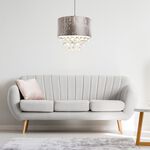 Crushed Velvet With Pendant Ceiling Shade