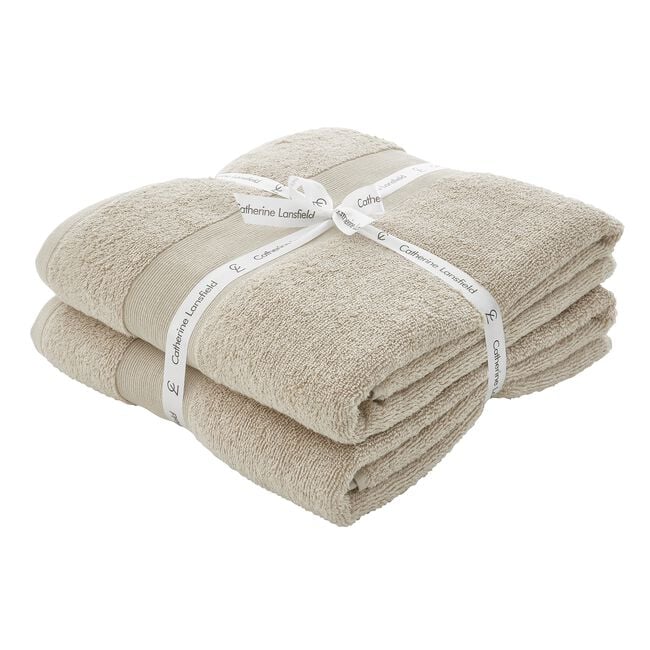 CATHERINE LANSFIELD NATURAL ANTIBAC Bath Sheet Pair