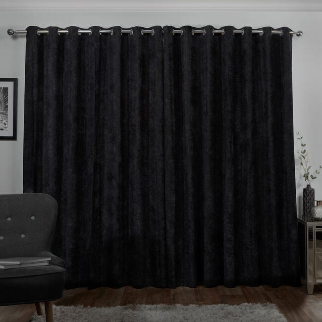BLACKOUT & THERMAL HERRINGBONE BLACK 90x90 Curtain