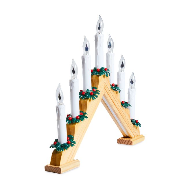 Christmas Candle Bridge with Flickering Lights