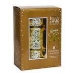 Hardy & Wells 8 Gold Mistletoe Premium Crackers