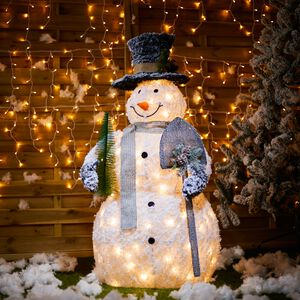 Light Up Snowman with Shovel 1.2m