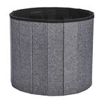 Small Folding Linen Storage Ottoman - Grey