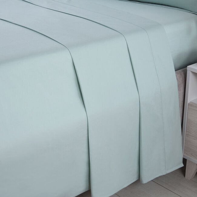 SINGLE FLAT SHEET 200 Threadcount Cotton Duck Egg