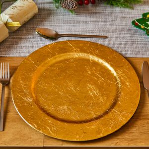 PATTERNED Gold Charger Plate 