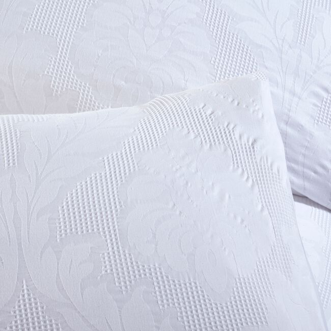 SINGLE DUVET COVER Damask Jacquard White