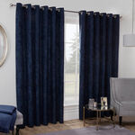 BLACKOUT & THERMAL HERRINGBONE NAVY 66x72 Curtain