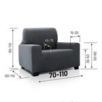 REGAL MILLS EASYSTRETCH VELVET DARK GREY Armchair Cover