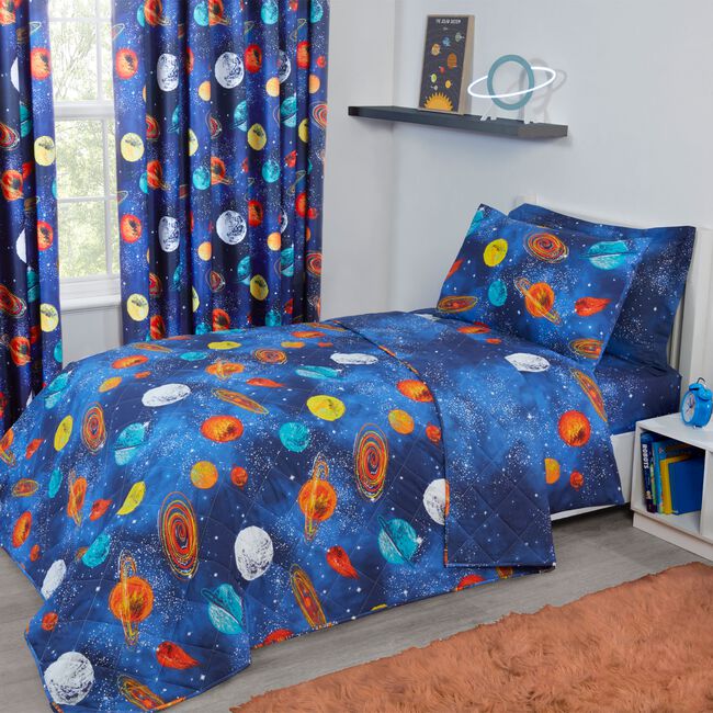 Far Out Bedspread 200cm x 220cm - Blue