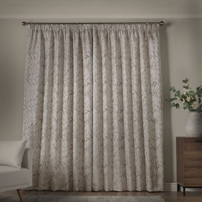 PENCIL PLEAT BOTANICAL CREAM 66x54 Curtain