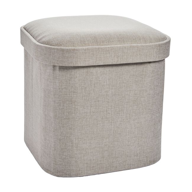 OVAL LINEN FOLDABLE SMALL Natural Ottoman