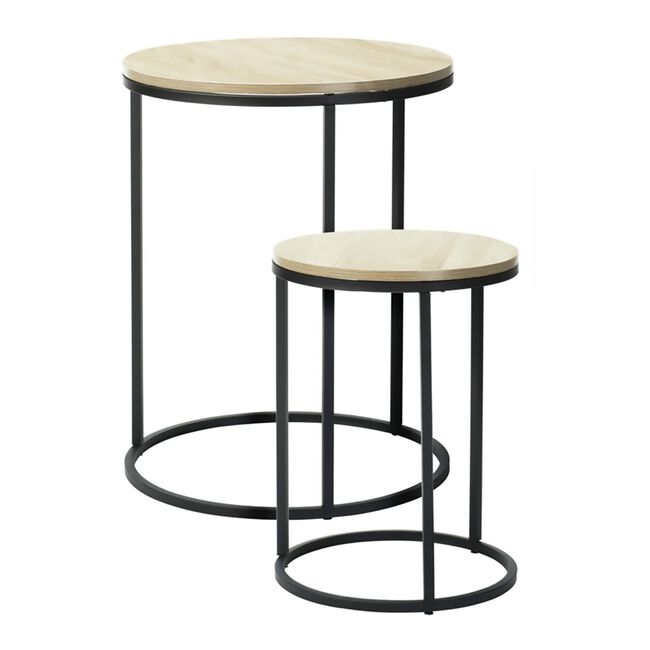 Beige Side Table Set of 2