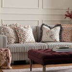 1973 Linen Filigree Ochre Cushion 50cm x 50cm