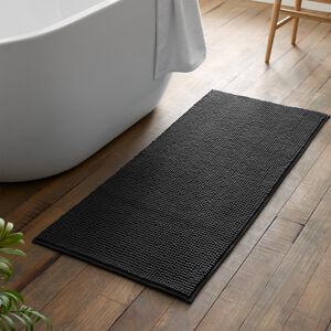 CATHERINE LANSFIELD EXTRA LONG BOBBLE BATH MAT CHARCOAL