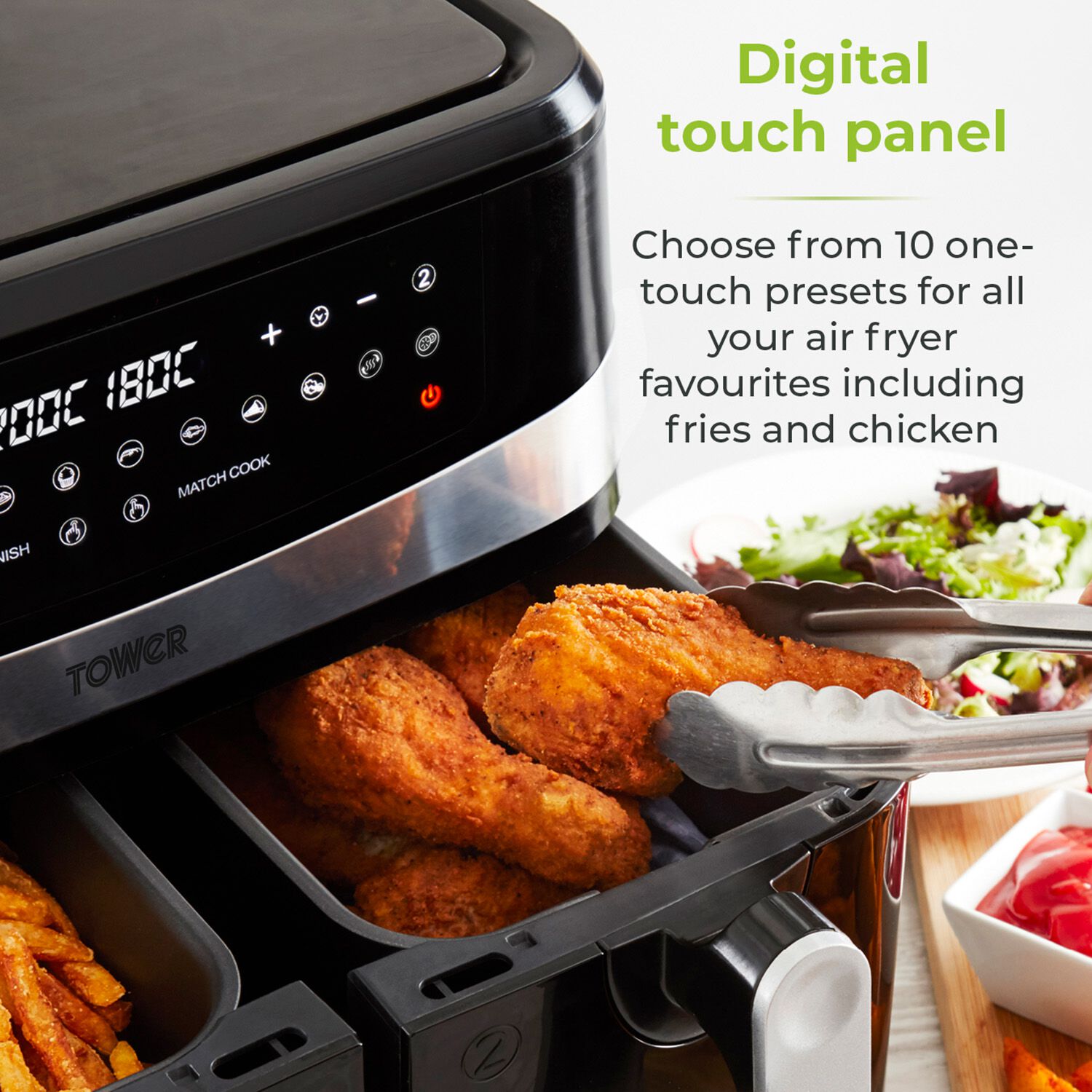 Tower Vortx 9L Black Dual Basket Air Fryer Home Store + More