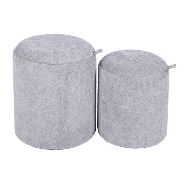 LARGE LIGHT GREY OTTOMAN With Tray