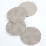 Reversible Round Bark Grey Coasters - 4 Pack