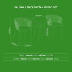 Paloma 3 Piece Rattan Bistro Set