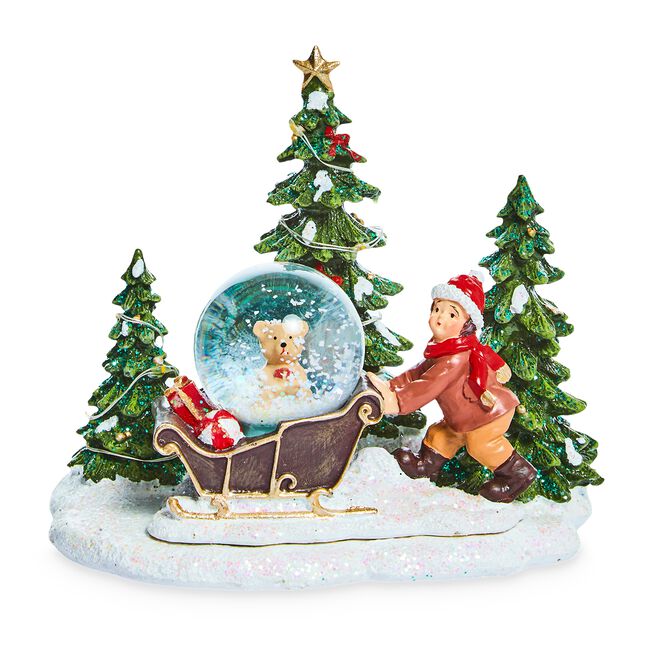 Christmas Scene Snow Globe with LED